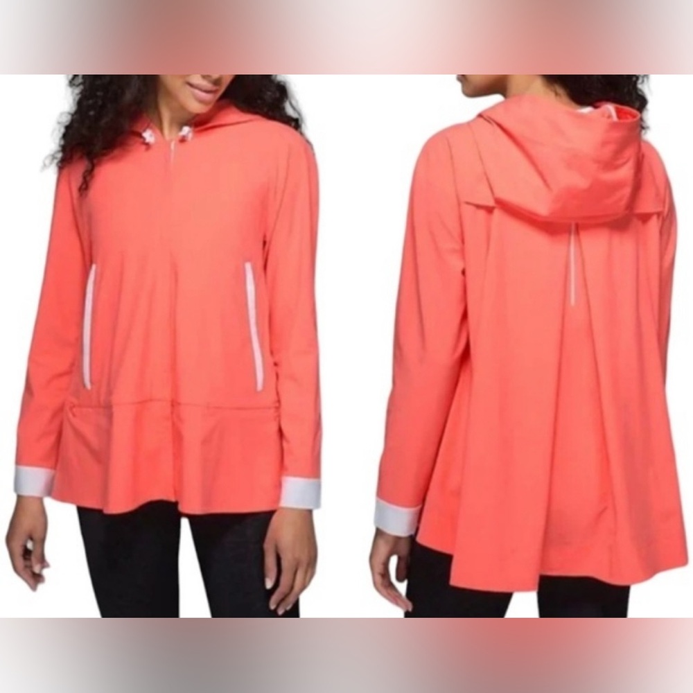 Lululemon Sun Showers Rain Jacket in Grapefruit/White Size 10